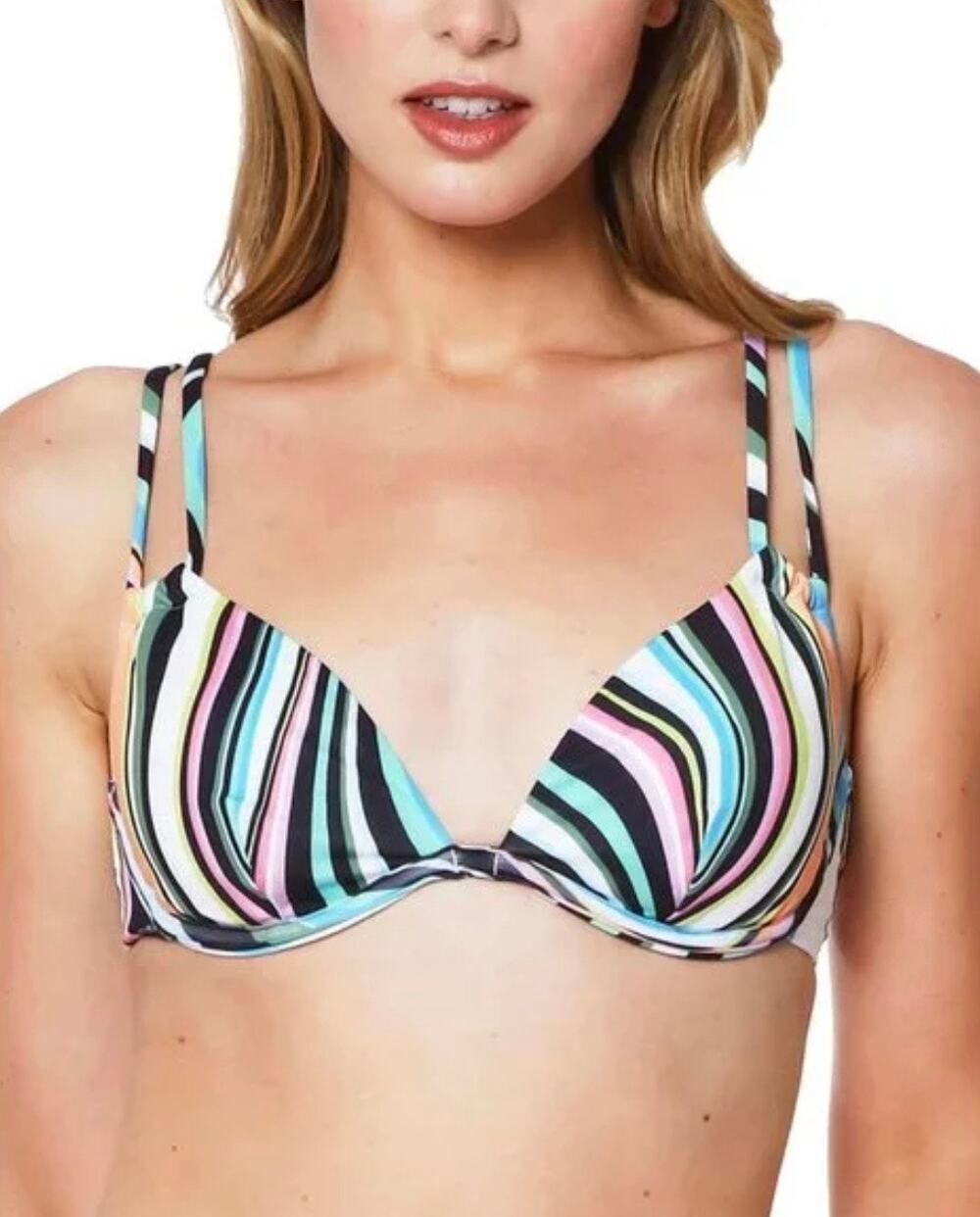 Sanctuary Stripe Bikini Top M NWT